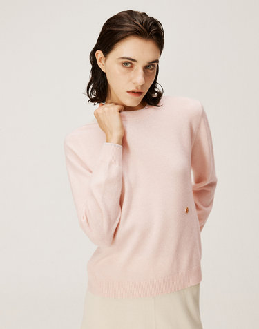 [Cashmere Class] 100%캐시미어 Round loose pullover_Rose pink(RP) C43WPU003RP