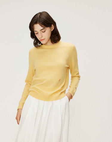 [Murray Allan] 100%캐시미어 Round pullover_YELLOW(YE) M43WPU040YE