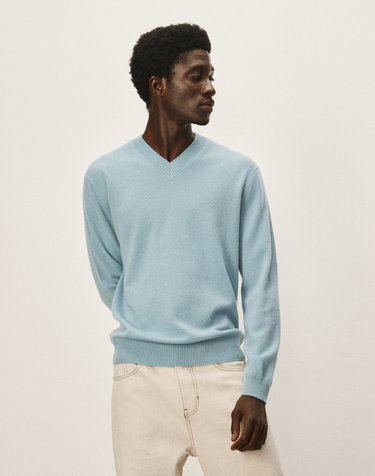[Murray Allan] 100%캐시미어 V-neck pullover_Blue grey(BY) M43MPU041BY