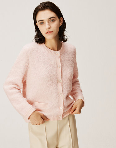 [Cashmere Class]Snowland Cardigan_Rose pink (RP) C43WCD002RP