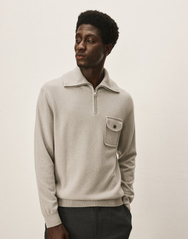 [Murray Allan] 100%캐시미어 Half zip-up pullover_Shadow (SD) M43MPU005SD