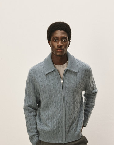 [Murray Allan] 100%캐시미어 Cable jacket_Stone (ST) M43MJA007ST