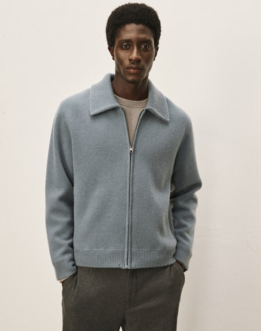 [Murray Allan]Collar Zip-up Goose mix Zip-up Jacket_Stone (ST) M43MOT009ST