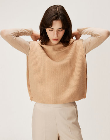 [Murray Allan] 100%캐시미어 Hoody Warmer Vest_Camel (CA) M43WVT032CA