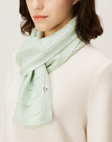 [Murray Allan] 100%캐시미어 Square Cable Scarf_Mint (MI) M43ASF024MI