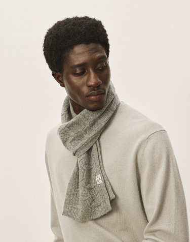 [Murray Allan] 100%캐시미어 Square Cable Scarf_Melange Grey (MG) M43ASF024MG