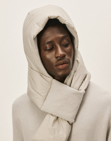 [Murray Allan]100% 캐시미어 리버시블 구스믹스 후디 머플러 Reversible goose mix Hoody muffler_Shadow (SD)  M43AHA034SD