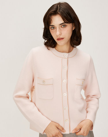 [Murray Allan] 100%캐시미어 Round Rib color Line Jacket_Blossom (LS) M43WJA019LS