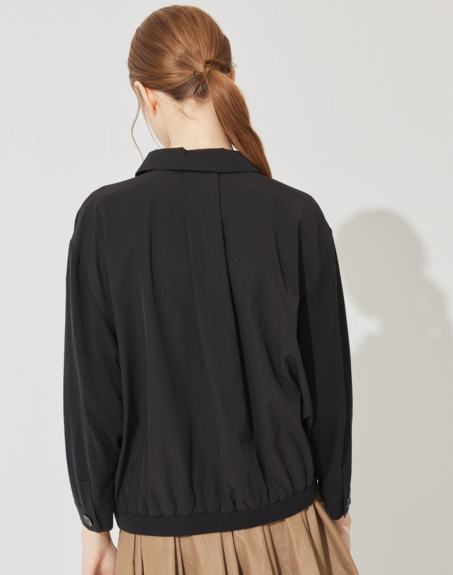 캐시미어하우스 [Cashmere Class] Loose fit standard jacket_Black C42WJA007BK 착용컷