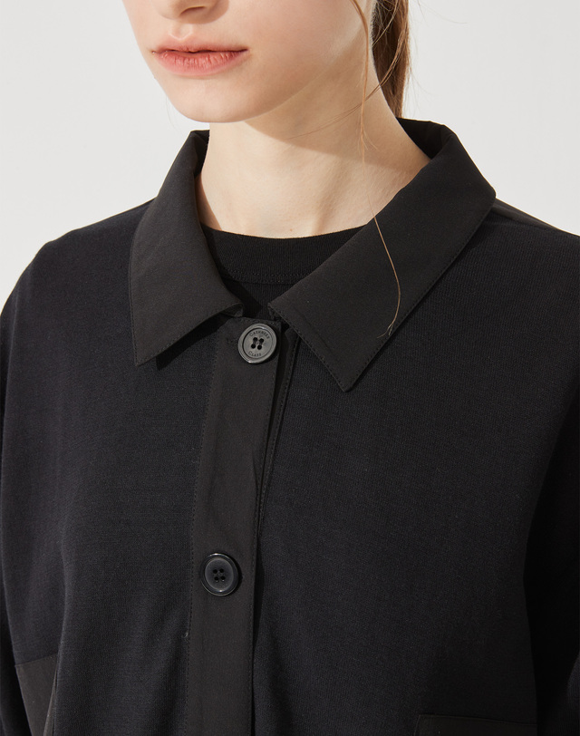 캐시미어하우스 [Cashmere Class] Loose fit standard jacket_Black C42WJA007BK 착용컷