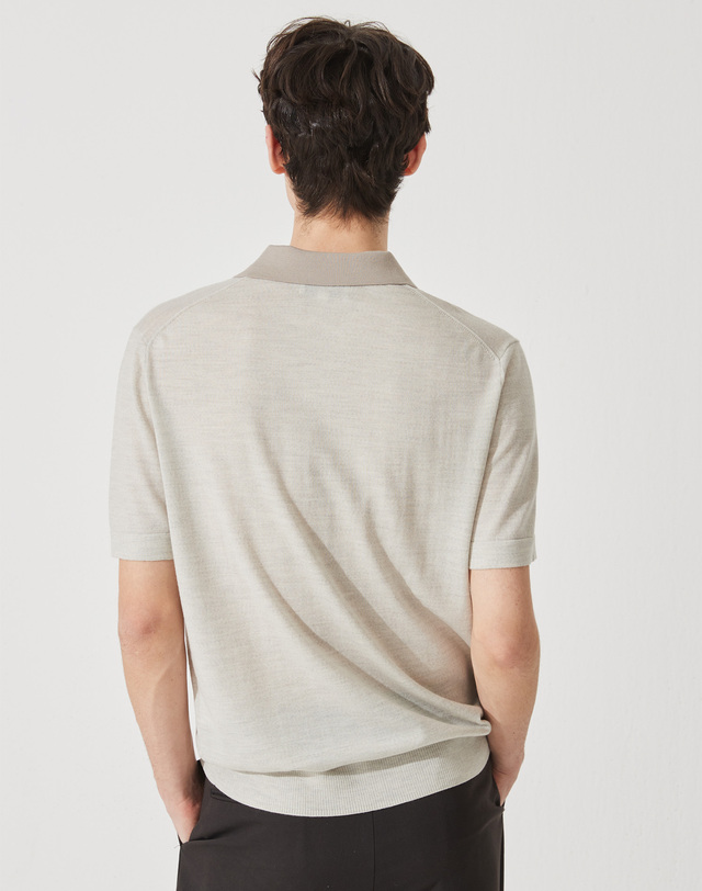 캐시미어하우스 [Murray Allan] _Color Block Open Shirt Half Pullover_Smong M42MPU003SG 착용컷