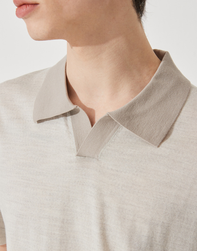 캐시미어하우스 [Murray Allan] _Color Block Open Shirt Half Pullover_Smong M42MPU003SG 착용컷