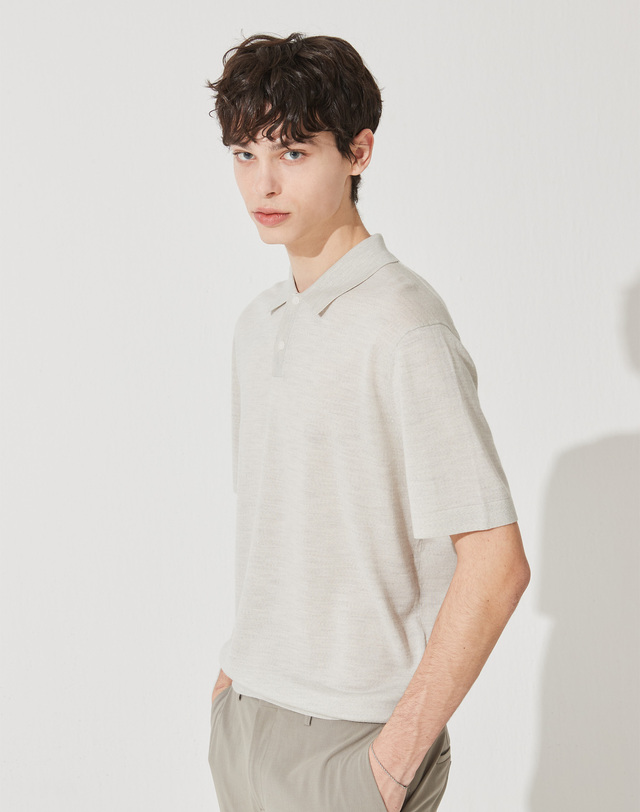 캐시미어하우스 [Murray Allan] Polo Shirt Pullover_Cream(CE) M42MPU019CE 착용컷