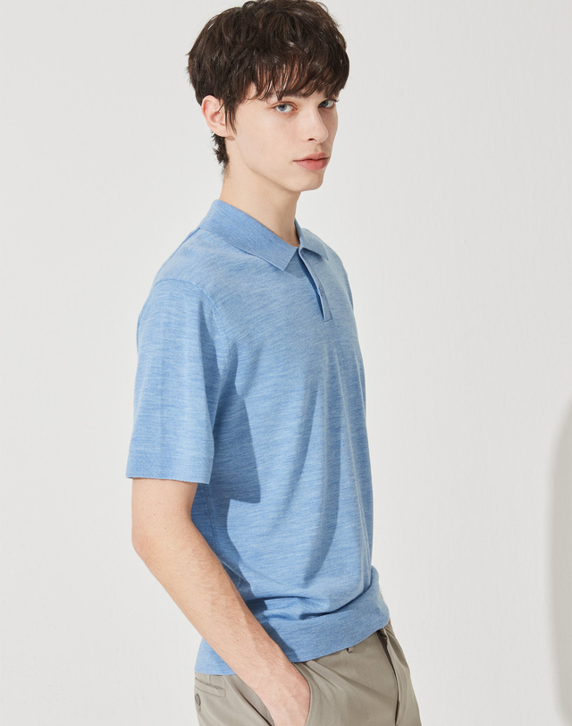 캐시미어하우스 [Murray Allan] Polo Shirt Pullover_Blue(BL) M42MPU019BL 착용컷