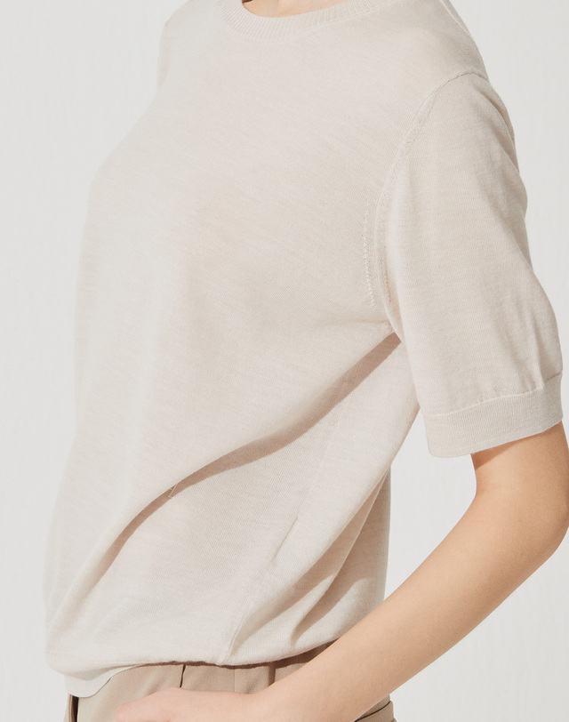 캐시미어하우스 [Murray Allan] Logo Round Half Pullover_Sand Beige(SE) M42WPU023SE 착용컷