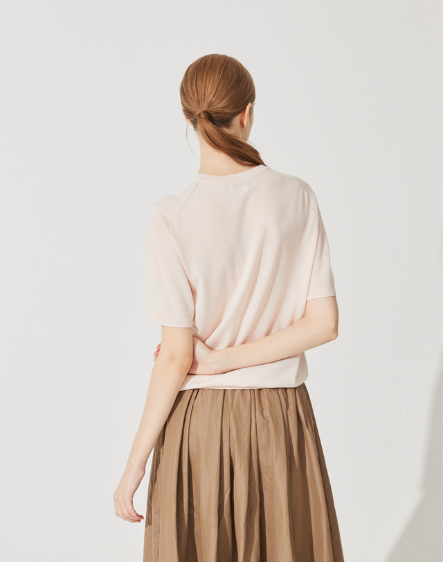 캐시미어하우스 [Murray Allan] Logo Round Half Pullover_Blossom(LS) M42WPU023LS 착용컷
