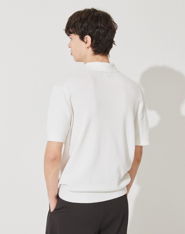 캐시미어하우스 [Murray Allan] Cool Texture Shirt Pullover_White(WH) M42MPU021WH 착용컷