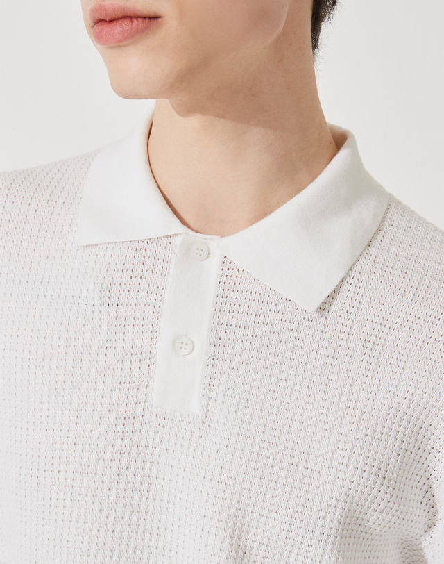 캐시미어하우스 [Murray Allan] Cool Texture Shirt Pullover_White(WH) M42MPU021WH 착용컷