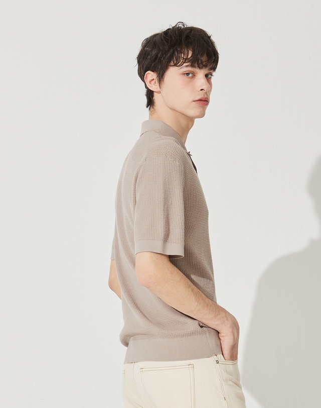 캐시미어하우스 [Murray Allan] Cool Shirt Pullover_Beige(BE) M42MPU021BE 착용컷