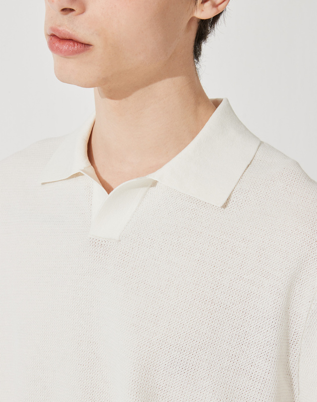 캐시미어하우스 [Murray Allan] Texture Shirt Pullover _White(WH) M42MPU022WH 착용컷