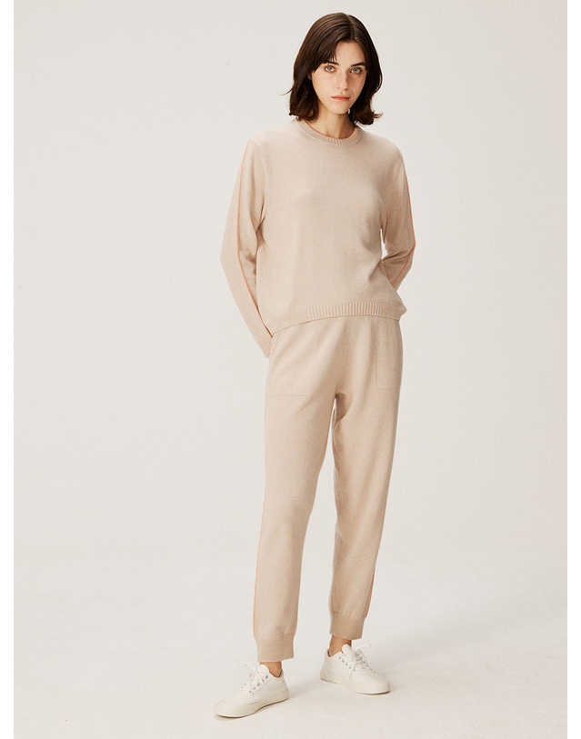 캐시미어하우스 [Murray Allan] 100%캐시미어 Semi Jogger Pants_Skin Beige (SB) M43WPN015SB 착용컷