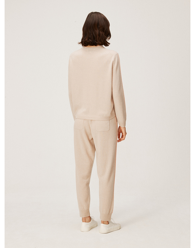 캐시미어하우스 [Murray Allan] 100%캐시미어 Semi Jogger Pants_Skin Beige (SB) M43WPN015SB 착용컷