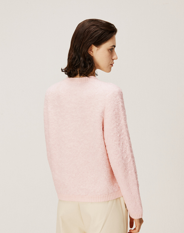캐시미어하우스 [Cashmere Class]Snowland Cardigan_Rose pink (RP) C43WCD002RP 착용컷