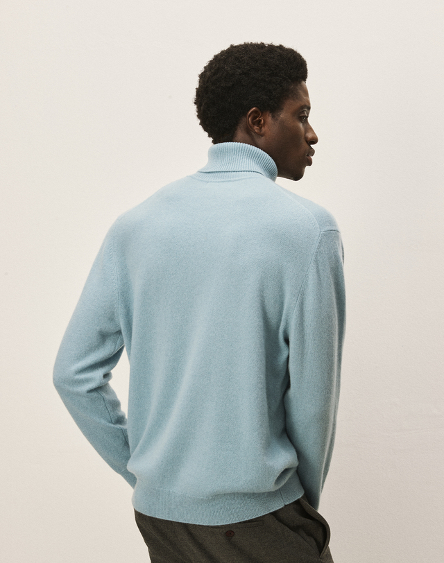 캐시미어하우스 [Murray Allan] 100%캐시미어 Cable block pullover_Blue grey (BY) M43MPU003BY 착용컷