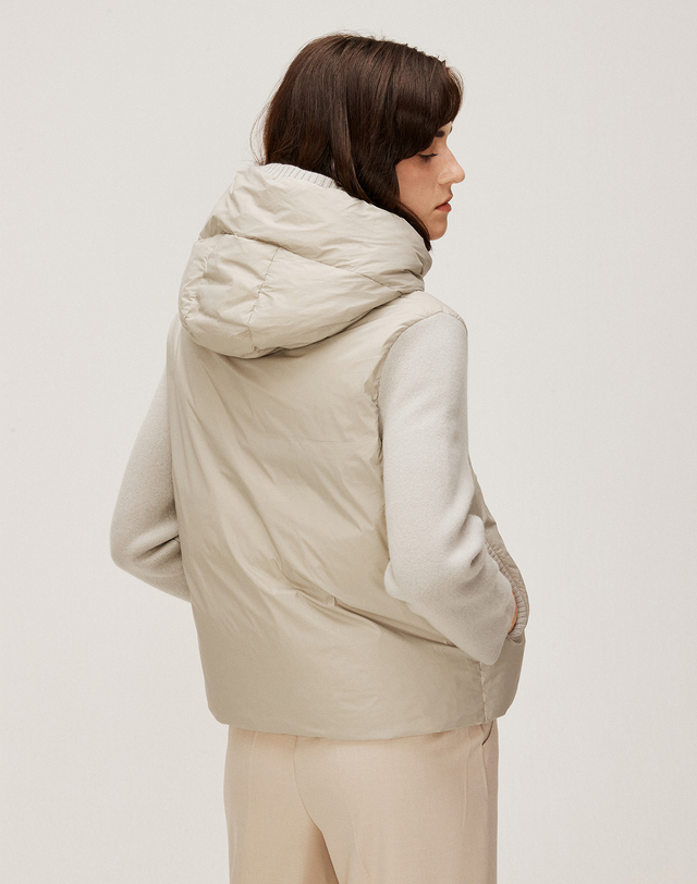 캐시미어하우스 [Murray Allan] 100%캐시미어 Hoody Goose down mix Jacket_ Shadow (SD) M43WOT020SD 착용컷