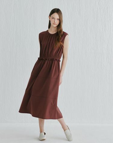 [Cashmere Class]Shirring Dress_BURGUNDY(BG) C52WDR005BG