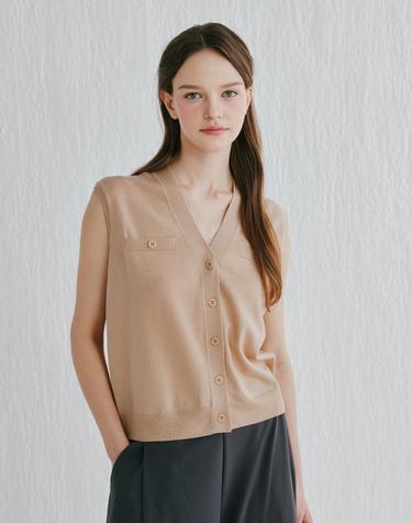[Murray Allan]V-neck Vest_Coconut (CQ) M52WVT010CQ