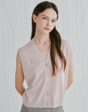 [Murray Allan]V-neck Vest_ Indy pink (IP) M52WVT010IP
