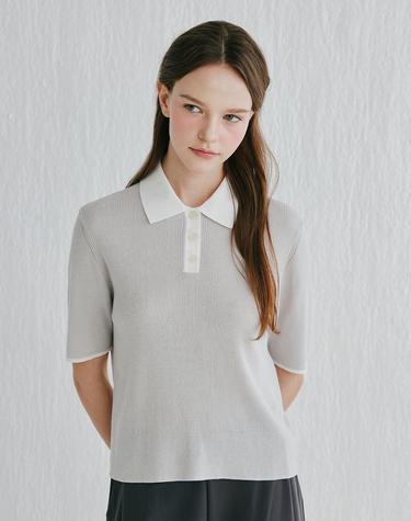 [Murray Allan]Rib shirt pullover_ Grey (GR) M52WPU014GR