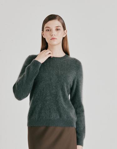 [Murray Allan] 100%캐시미어 Round longhair pullover_Dark green (KG) M53WPU060KG