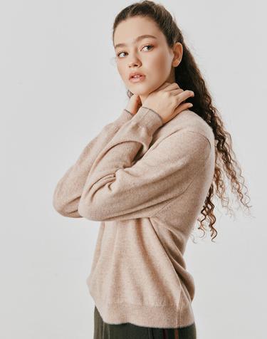 [Cashmere Class] 100%캐시미어 Round Pullover_Latte(LT) C53WPU014LT