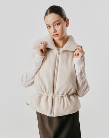 [Murray Allan] 100%캐시미어 Wide collar goose down vest_ Sand beige (SE) M53WVT033SE