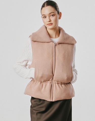 [Murray Allan] 100%캐시미어 Wide collar goose down vest_ Camel (CA) M53WVT033CA