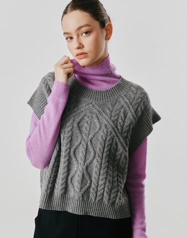 [Cashmere Class] 100%캐시미어 Ruffle Vest_Brume(BM) C53WVT015BM