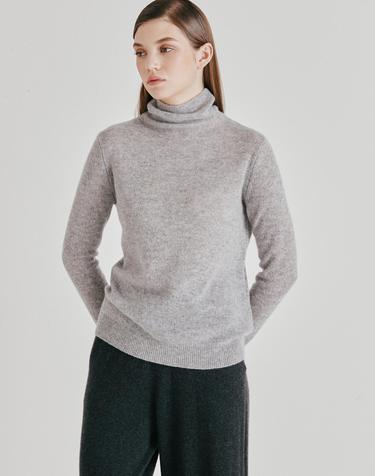 [Cashmere Class] 100%캐시미어 Rollneck Loose Pullover_Cloud(CD) C53WPU025CD