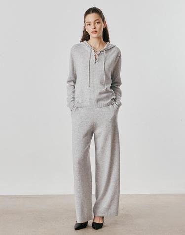[Murray Allan] 100%캐시미어 Line cable wide pants_Light grey (LG) M53WPN012LG