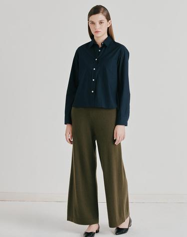 캐시미어하우스 [Murray Allan] 100%캐시미어 Solid wide pants_Khaki (KH) M53WPN062KH