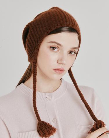 [Murray Allan] 100%캐시미어 Long tail beanie_Cocoa (CO) M53AHA038CO