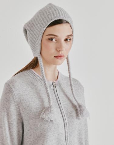 [Murray Allan] 100%캐시미어 Long tail beanie_Light grey (LG) M53AHA038LG