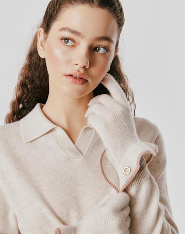 [Murray Allan] 100%캐시미어 Ruffle glove_Sand beige (SE) M53AGL040SE