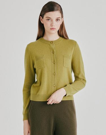 [Murray Allan] 100%캐시미어 Round pocket cardigan_Avocado (AV) M53WCD032AV