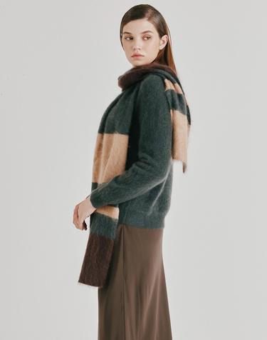 [Murray Allan] 100%캐시미어 Longhair multi muffler_Dark green (KG) M53AMU043KG