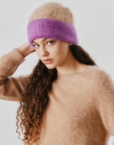 [Murray Allan] 100%캐시미어 Longhair beanie_Purple (PU) M53AHA044PU