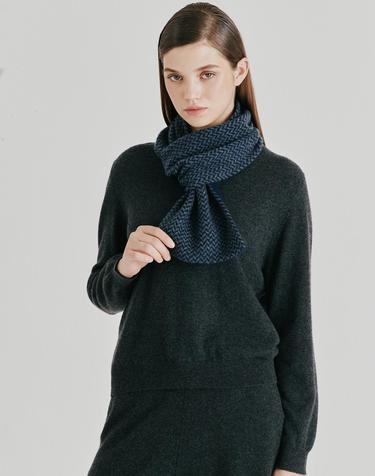 [Murray Allan] 100%캐시미어 Herringborn petit scarf_Navy (NA) M53APE051NA