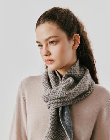 [Murray Allan] 100%캐시미어 Lips Texture petit scarf_Beige (BE) M53APE056BE