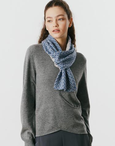[Murray Allan] 100%캐시미어 Stars Texture petit scarf_Blue grey (BY) M53APE057BY